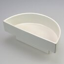 Ikebanaschale Halbkreis mit Fu&szlig;, wei&szlig;