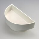 Ikebanaschale Halbkreis mit Fu&szlig;, wei&szlig;