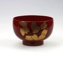 Shiruwan, japanische Lackschale Kirschbl&uuml;te , lackrot