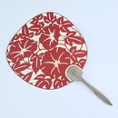 Blattf&auml;cher Uchiwa Asagao rot, 37,5 x 24 cm