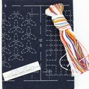 Sashiko Stickerei-Set 5 Untersetzer blau, mit Garn &...
