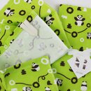 Handtuchset mit Waschlappen, Panda, gr&uuml;n