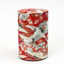 Teedose Kranich 100 g, rot, mit Metalldeckel