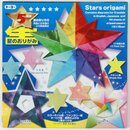 Origami Stars, Papier und Anleitung f&uuml;r 5 Sterne