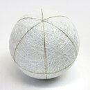 Temari - Fadenball Rohling wei&szlig;, 6 Felder
