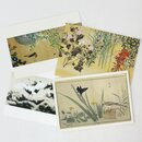 Postkartenset, 4er Set Kranich, Blumen & Gr&auml;ser