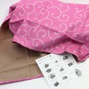 Furoshiki Karakusa pink 50 x 50 cm, R&uuml;ckseite hellbraun