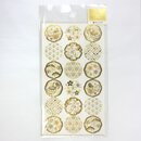 Aufkleber Maru gold-wei&szlig;, 18 Sticker, gekrepptes...
