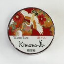 Washitape Kranich und Bl&uuml;ten, 2,5 cm x 5 m