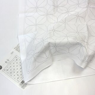 Tuch Sashiko "Kamon", wei&szlig; 34 x 34 cm