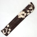 F&auml;cheretui mit Bl&uuml;ten, schokobraun 22 cm lang