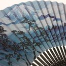 F&auml;cherset Fuji-san blaugrau, mit Etui im Geschenkkarton