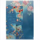 Sichtfolie A4, Prospekth&uuml;lle blauer Kimono