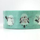 Washitape Schwanzmeise blaugr&uuml;n, 1,5 cm x 5 m