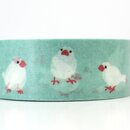 Washitape Java Sperlinge t&uuml;rkis, 1,5 cm x 5 m
