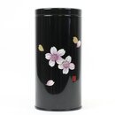 Teedose Maki-E Kirschbl&uuml;ten schwarz, 15,3 cm hoch,...