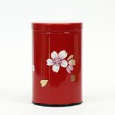 Teedose Maki-E Kirschbl&uuml;ten rot, 10,3 cm hoch,...