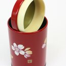 Teedose Maki-E Kirschbl&uuml;ten rot, 10,3 cm hoch,...