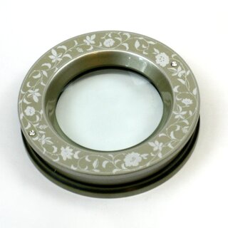 Leselupe mit floralem Muster, platinfarben, 9,5 cm &Oslash;